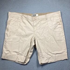 Route 66 Shorts Women's Plus 26W‎ Beige 11 in Inseam Casual Flat Front  Cotton